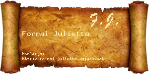 Forrai Julietta névjegykártya